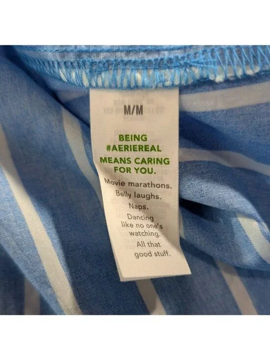 Aerie Good Day Button Day Shirt NWT Nautical Coastal Preppy 100% Cotton - Picture 8 of 11